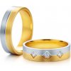 Prsteny Savicki Snubní prsteny dvoubarevné zlato ploché SAVOBR227