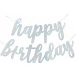 Girlanda papírová Stříbrný nápis Happy Birthday lesklý 84cm – Hledejceny.cz