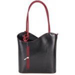 Kožená kabelka batoh 113 černá + červená – Zboží Mobilmania