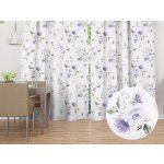 Biante Dekorační závěs TF-024 Fialové růže na bílém 140x240 cm – Zboží Mobilmania