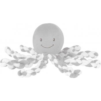 Nattou první hračka pro miminka chobotnička Piu Piu Lapidou šedá bílá