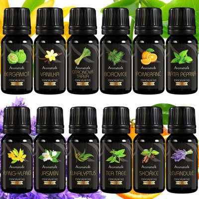Aromaholik esenicální olej sada esenciální ch olejů 12 x 10 ml – Hledejceny.cz