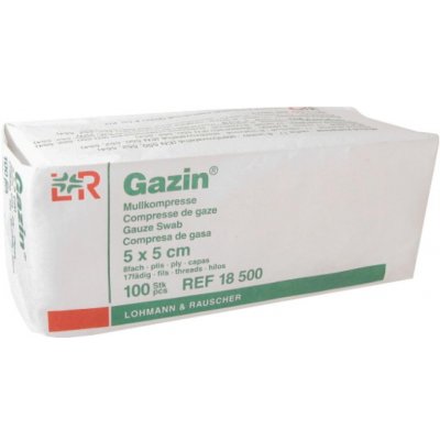 Gazin Gáza hydrofilní skládaná kompr.5 x 5 cm 100 ks 8 vrstev – Zbozi.Blesk.cz