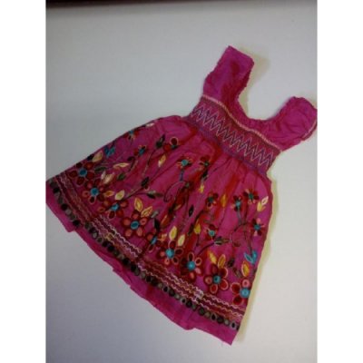 Dívčí bavlněné šaty na ramínka tmavě růžové – Zboží Mobilmania
