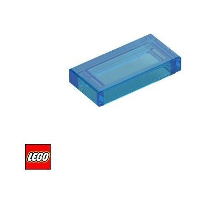 LEGO® 3069 Dlaždice 1x2 PRŮHLEDNÁ Tmavě-Modrá-Průhledná – Sleviste.cz