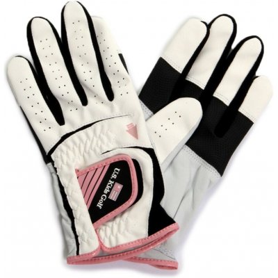 U.S. Kids Golfer Junior Golf Glove bílo/růžová Pravá M