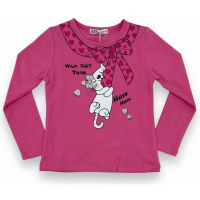 Sezon Dívčí trička s dlouhým rukávem wild cat Meruňková – Hledejceny.cz