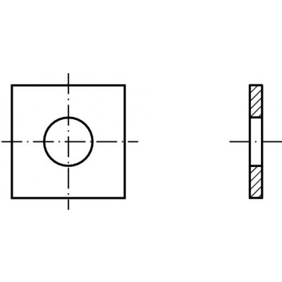 PROFISTYL DIN 436 podložka čtvercová černá Varianta: DIN 436 podložka čtvercová 13,5x40x4 – Zboží Mobilmania
