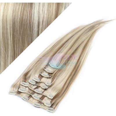 Clip in vlasy REMY 60cm - platina/světle hnědá #60/16 – Zboží Dáma