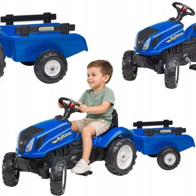 FALK Šlapací traktor New Holland T6 s vlečkou modrý FA 3080AB – Hledejceny.cz