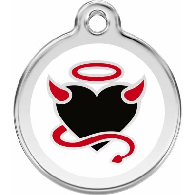 Red Dingo známka Devil Heart White Ďábelské srdce bílé velikost známky M 30 mm – Hledejceny.cz