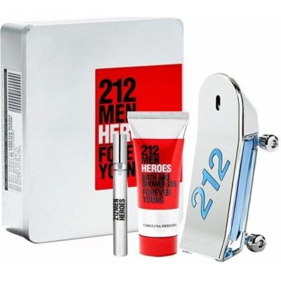 Carolina Herrera 212 Men Heroes EDT 90 ml + EDT 10 ml + sprchový gel 100 ml dárková sada – Zboží Mobilmania