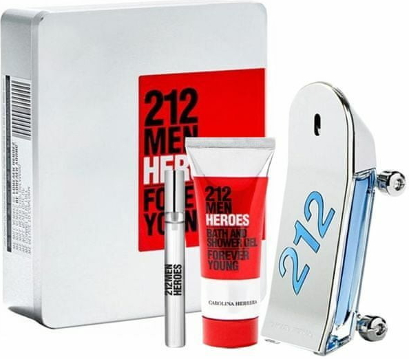 Carolina Herrera 212 Men Heroes EDT 90 ml + EDT 10 ml + sprchový gel 100 ml dárková sada