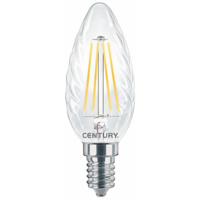 Century LED FILAMENT SVÍČKA TWIST ČIRÁ 4W E14 4000K 470Lm 360d 35x98mm IP20 CEN INTOR-041440 Teplá bílá Čirá – Hledejceny.cz