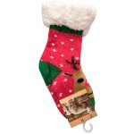 Dětské vánoční ponožky papuče protiskluzové ABS s kožíškem Vánoční červené – Zboží Mobilmania