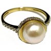 Prsteny Zlatnictví Zlatíčko Zlatý prsten s perlou a zirkony 201.00066
