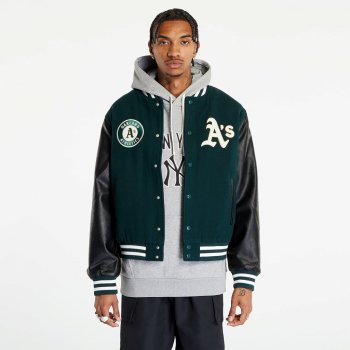 New Era Oakland Athletics Mlb Large Logo Varsity Jacket Dark Green