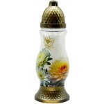 Hřbitovní skleněná lucerna Madona 28 cm - Chryzantéma, 24 h – Zboží Mobilmania