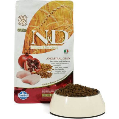 N&D Adult s nízkým obsahem obilovin kuřecí maso a granátové jablko pro vykastrované kočky 1,5 kg – Zboží Mobilmania