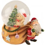 Hnědé hrající sněžítko se Santou a medvídkem - 14*10*14 cm - Clayre & Eef – Hledejceny.cz