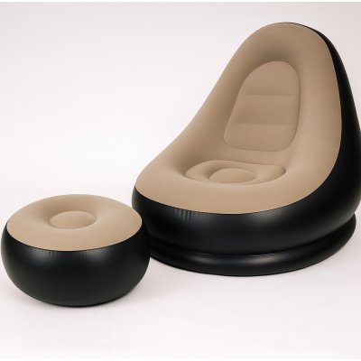 Gardlov 25365 Nafukovací relaxační křeslo s podnožkou černohnědé – Sleviste.cz