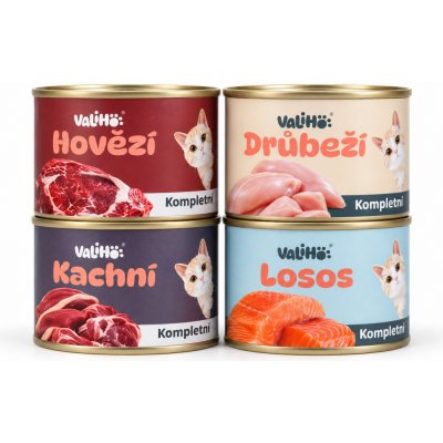 Valiho Degustační balíček konzerv pro kočky 4× 200 g – Hledejceny.cz