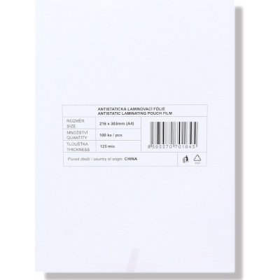 Laminovací fólie Standard A4 125 mic. 100 ks lesklá – Zboží Dáma