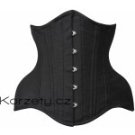 Korzety.cz Extra stahovací černý bavlněný pasový korzet s boky – Zboží Mobilmania