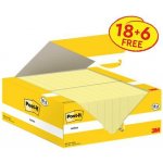 3M POSTIT Samolepicí blok poznámkových lístků, 38 × 51 mm, 18 + 6 × 100 listů, 3M POST-IT, kanárkově žlutý 7100317764 – Hledejceny.cz