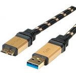 Roline 11.02.8879 Gold USB 3.0 SuperSpeed kabel USB3.0 A(M) - microUSB3.0 B(M), 1,8m – Zbozi.Blesk.cz