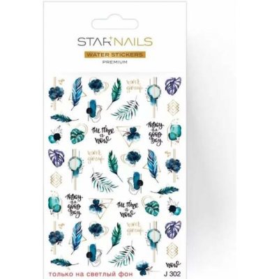 Starnails 2D vodolepky/obtisky PREMIUM J302 – Zboží Mobilmania