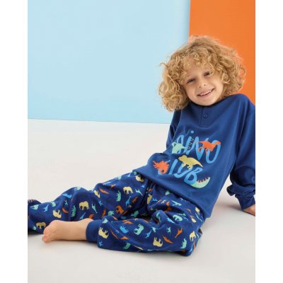 Chlapecké pyžamo s dinosaury F modrá