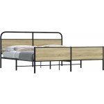 vidaXL Kovový rám postele bez matrace dub sonoma – Zboží Dáma