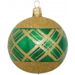 ORNEX Koule skleněná zelená linky 80 mm – Hledejceny.cz