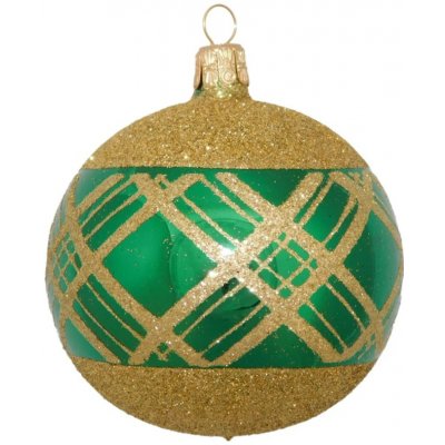 ORNEX Koule skleněná zelená linky 80 mm – Hledejceny.cz
