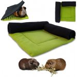 NEO SOLVO se flísový polštář 2 rolovanými tunely pro morčata a králíky savý 30 x 30 cm – Sleviste.cz