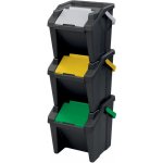 Tontarelli Odpadkový koš stohovatelný 3x10l černá, bílá, zelená, žlutá 8104707AX5 – Zbozi.Blesk.cz