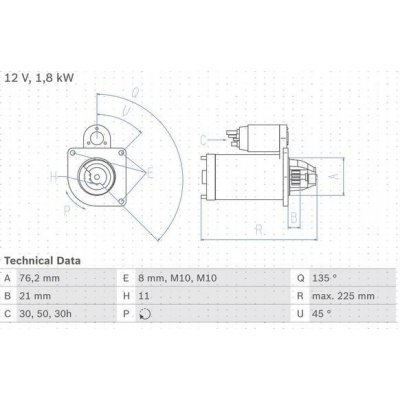 BOSCH 0 986 022 581 Startér (0986022581)