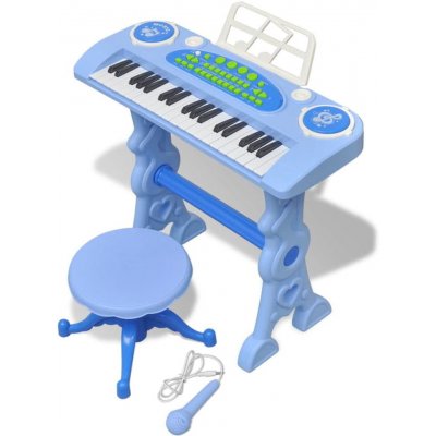 shumee dětské klávesy se stoličkou a mikrofonem 37 kláves modré
