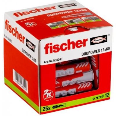 Fischer DUOPOWER 12x60 mm (balení 25 ks) - univerzální uzlovací hmoždinky – Sleviste.cz