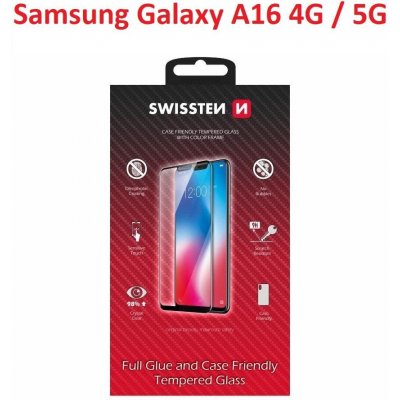 Swissten sklo full glue, color frame, case friendly pro Samsung A166B Galaxy A16 5G 4G černé 54501869 – Zboží Živě