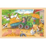 GOKI Dřevěné Malý traktor 24 dílků – Zboží Mobilmania
