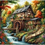 Norimpex Diamantový obrázek Vodní mlýn v lese 30x40cm – Hledejceny.cz