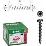 Vruty do dřeva SPAX 4x30 mm, plný závit, talířová hlava, černé, 200 ks – Hledejceny.cz
