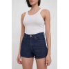 Dámské šortky Pepe Jeans Džínové šortky dámské hladké high waist PL801111CT8 tmavomodrá