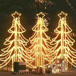 zahrada-XL Skládací vánoční stromky 3 ks s teplými bílými LED 87x87x93 cm – Hledejceny.cz