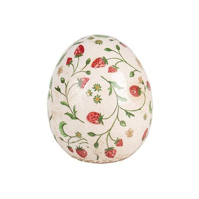Dekorativní keramické vajíčko WILD STRAWBERRIES Clayre & Eef 6CE1919L – Hledejceny.cz
