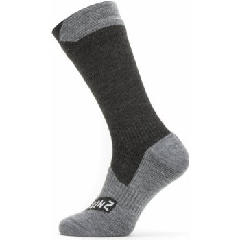Sealskinz Nepromokavé ponožky WP All Weather Mid černá/šedá