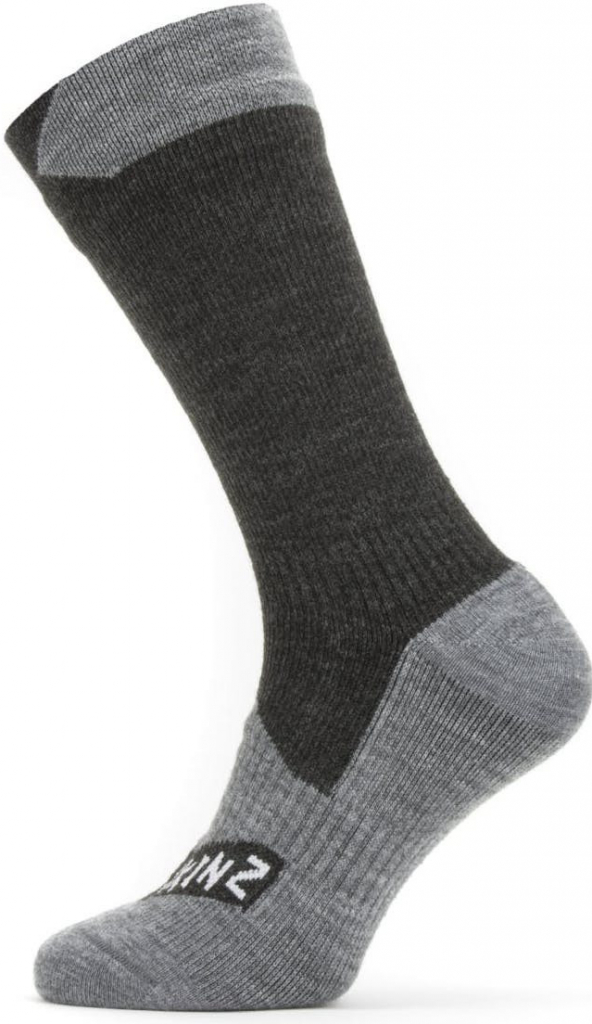 Sealskinz Nepromokavé ponožky WP All Weather Mid černá/šedá
