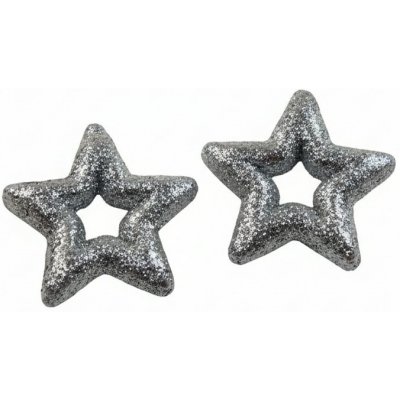 Susenerostliny Hvězda glitter 7cm stříbrná, cena za 24ks – Hledejceny.cz